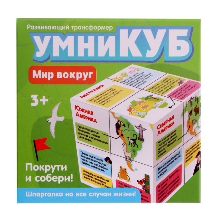 Развивающий трансформер &laquo;Умникуб: География&raquo;, 3+