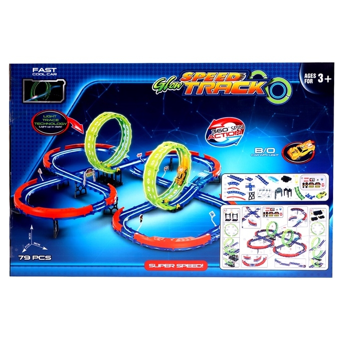 Автотрек «Супер скорость», мёртвая петля, работает от батареек Автотрек «Супер скорость», мёртвая петля, работает от батареек