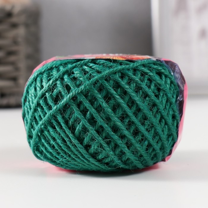 Пряжа 100% джут "Softino Jute Colored" 50м &plusmn;2м тёмно-зелёный 50 гр