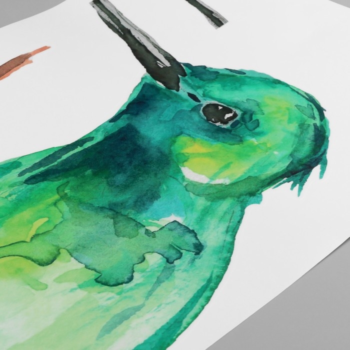 Наклейка пластик интерьерная цветная "Тропическая птичка" 30х60 см