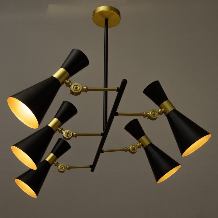Люстра Люстра "Бьянка" 5хЕ14 40Вт 5хG4 20Вт черно-золотой 70х70х30 см BayerLux