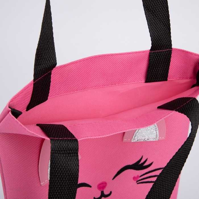 Шопер детский для девочки с допиками «Котейка», 32х23см Шопер детский для девочки с допиками «Котейка», 32х23см