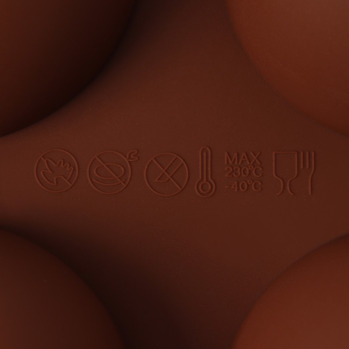 Форма для выпечки Доляна &laquo;Фигуры. Полусфера&raquo;, силикон, 27&times;18&times;3,5 см, 6 ячеек (7&times;7&times;3,5 см), цвет МИКС