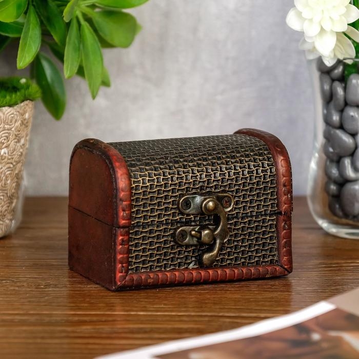 Шкатулка дерево сундучок Шкатулка дерево сундучок "Сеточка" 6х8х5,5 см