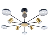 Люстра "Артеко" 10хLED 190Вт 3000-6000К серо-золотой 104х104х31 см BayerLux Люстра "Артеко" 10хLED 190Вт 3000-6000К серо-золотой 104х104х31 см BayerLux