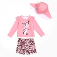 Купальник детский (лонгслив, шортики и панамка) Крошка Я "Лео", рост 86-92 см, цвет розовый Купальник детский (лонгслив, шортики и панамка) Крошка Я "Лео", рост 86-92 см, цвет розовый