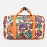 Сумка дорожная на молнии, наружный карман, длинный ремень, цвет оранжевый/разноцветный Сумка дорожная на молнии, наружный карман, длинный ремень, цвет оранжевый/разноцветный