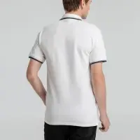 Рубашка поло мужская с контрастной отделкой Practice 270, белый/темно-синий, размер M