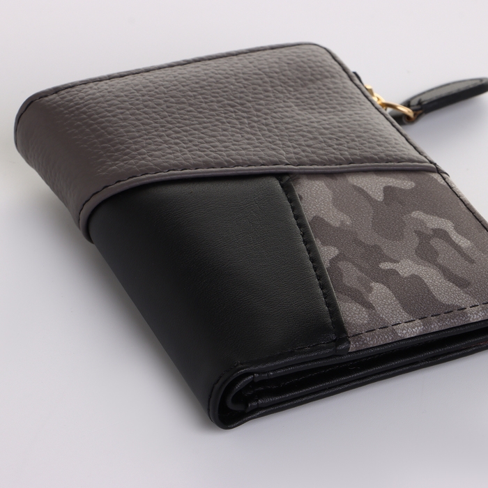 Кошелёк женский на кнопке, цвет чёрный Кошелёк женский на кнопке, цвет чёрный