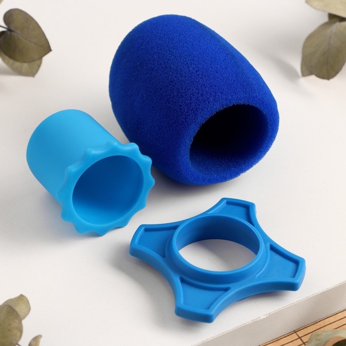 Набор аксессуаров для микрофона Music Life: ветрозащита, кольца, синий, d- 3,7 см