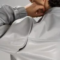 Бомбер из искусственной кожи Univer, серый, размер XS/S