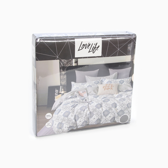 Постельное бельё LoveLife 1,5сп "Уют", 143*215см,150*225см,50*70см-2шт,100%хлопок, сатин, 125г/м&sup2;
