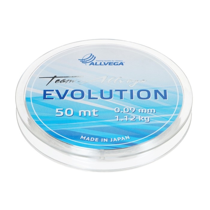 Леска монофильная ALLVEGA Evolution, диаметр 0.09 мм, тест 1.12 кг, 50 м, прозрачная Леска монофильная ALLVEGA Evolution, диаметр 0.09 мм, тест 1.12 кг, 50 м, прозрачная