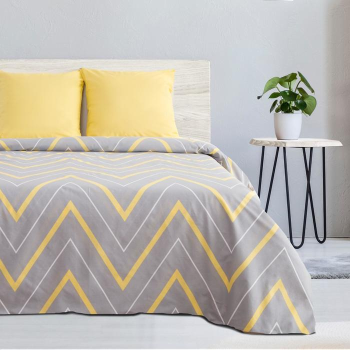 Постельное бельё Этель евро &laquo;Жёлто-серые зигзаги&raquo; 200х217, 240*220, 70х70-2 шт