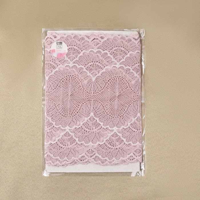 Кружевная эластичная ткань, 180 мм × 2,7 ± 0,5 м, цвет пудровый Кружевная эластичная ткань, 180 мм × 2,7 ± 0,5 м, цвет пудровый