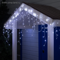 Гирлянда &laquo;Бахрома&raquo; 3 &times; 0.6 м, IP44, УМС, прозрачная нить, 160 SMD-LED, свечение белое, 220 В