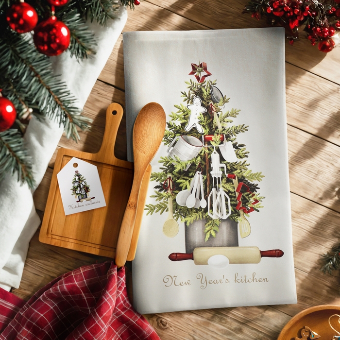 Набор подарочный Этель "Kitchen": полотенце 40х70 см., ложка кух., доска кух.