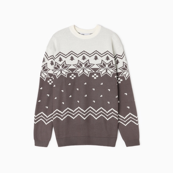 Новый год. Джемпер вязаный KAFTAN Scandinavia размер 52, серый