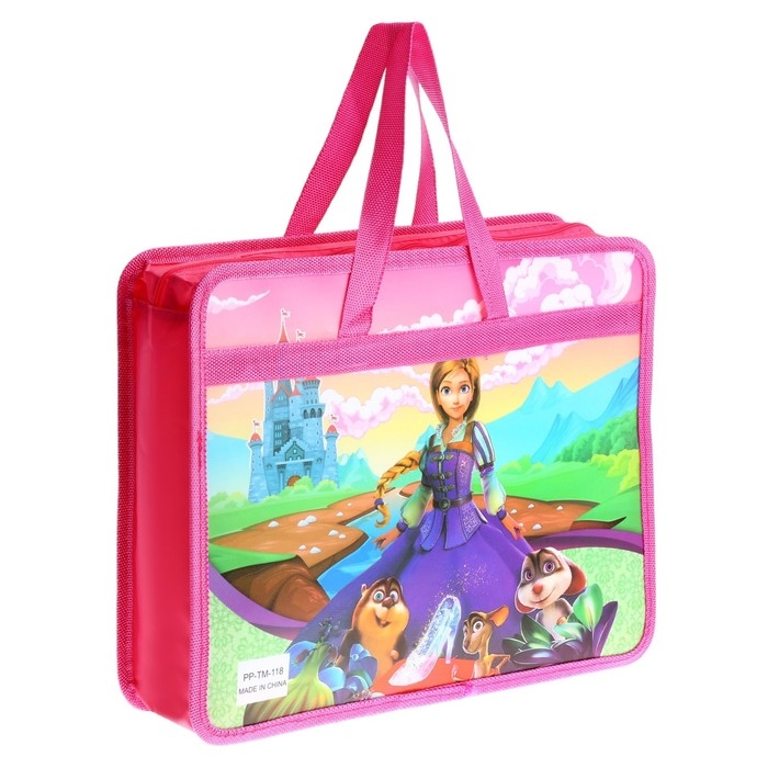 Папка с ручками пластиковая А4, 37 х 22 х 5 см Папка с ручками пластиковая А4, 37 х 22 х 5 см "Принцесса"