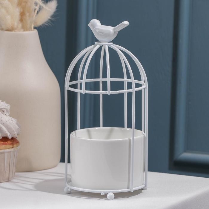 Конфетница керамическая &laquo;Голубка&raquo;, 200 мл, 9,5&times;18 см, цвет белый