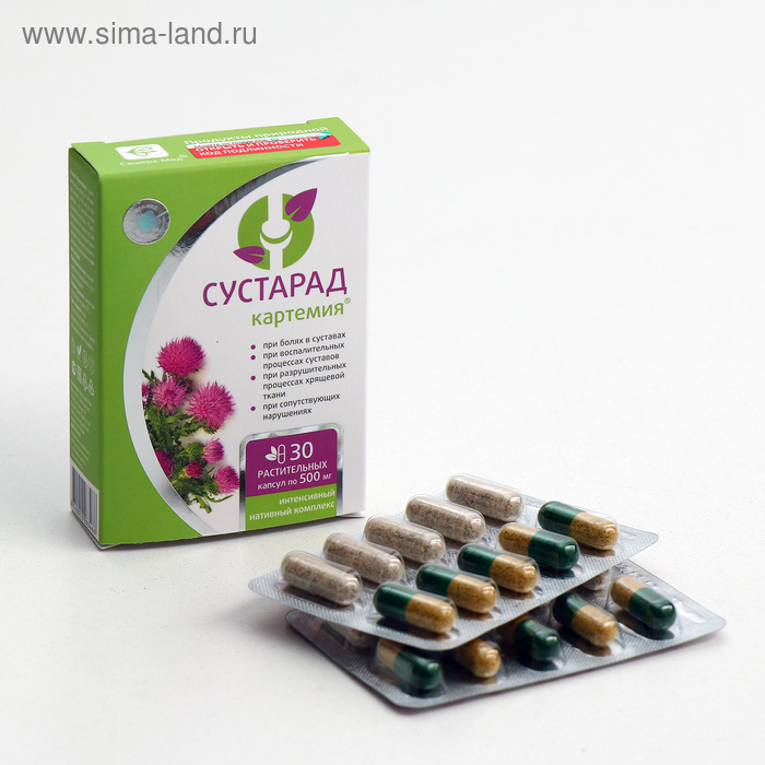 Комплекс «Сустарад», натуральный, здоровые суставы, 30 капсул по 0,5 г Комплекс «Сустарад», натуральный, здоровые суставы, 30 капсул по 0,5 г
