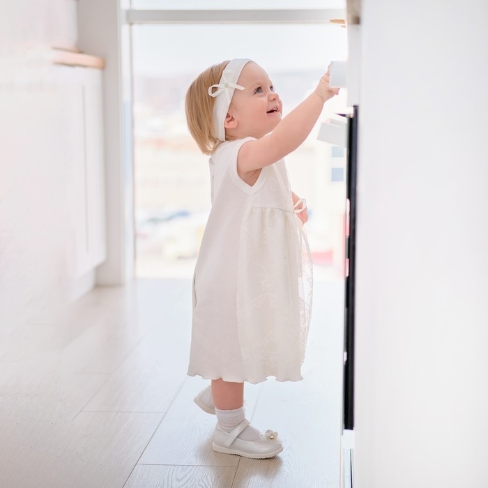 Набор: платье без рукавов и повязка Крошка Я, 3-6 мес, (62-68 см),100 % хлопок Набор: платье без рукавов и повязка Крошка Я, 3-6 мес, (62-68 см),100 % хлопок