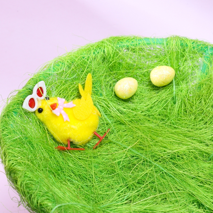Пасхальная декоративная корзинка Пасхальная декоративная корзинка "Цыпленок на травке" 24х20х5.5 см