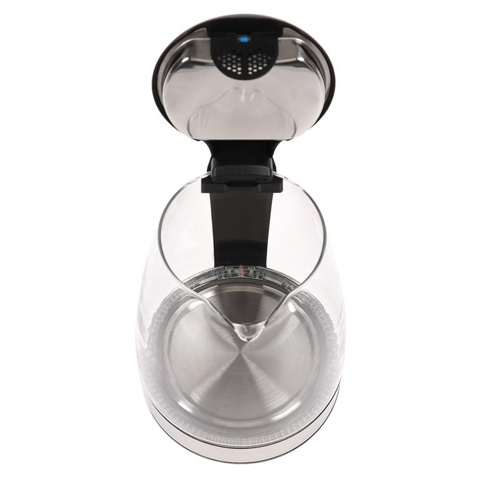 Чайник электрический Luazon LSK-1802, стекло, 1.8 л, 1500 Вт, подсветка, чёрно-синий Чайник электрический Luazon LSK-1802, стекло, 1.8 л, 1500 Вт, подсветка, чёрно-синий