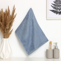 Полотенце махровое Этель цвет серо-стальной 30х60см, 350 г/м2, 70% хлопок,30% бамбук Полотенце махровое Этель цвет серо-стальной 30х60см, 350 г/м2, 70% хлопок,30% бамбук