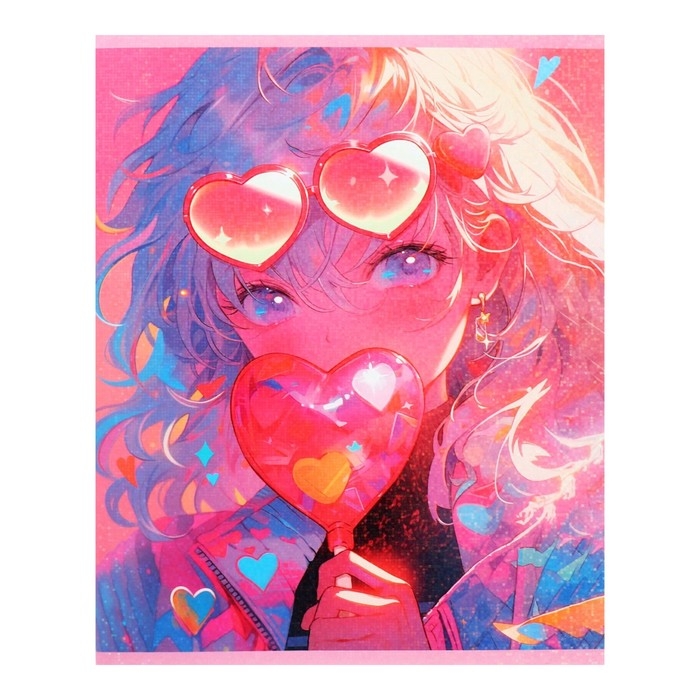 Тетрадь 48 листов в клетку Calligrata TOP Тетрадь 48 листов в клетку Calligrata TOP "В розовых очках", обложка мелованный картон, голография, блок офсет, белизна 95%, МИКС