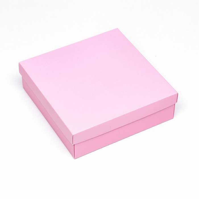 Коробка подарочная складная, упаковка, крышка-дно, розовая, 20 х 20 х 6 см