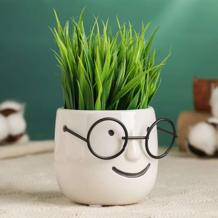 Горшок "Горшок который выжил" 7х7х7см, белый