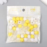 Бусины пластик "Кристалл многогранник. Жёлтый, белый, прозрачный" набор 30 гр 1х1х1 см Бусины пластик "Кристалл многогранник. Жёлтый, белый, прозрачный" набор 30 гр 1х1х1 см