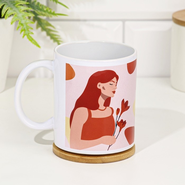 Кружка сублимация "Для самой прекрасной!" 320 мл, с нанесением