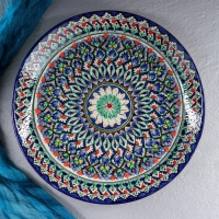 Ляган Риштанская Керамика "Узоры", 36 см, синий Ляган Риштанская Керамика "Узоры", 36 см, синий