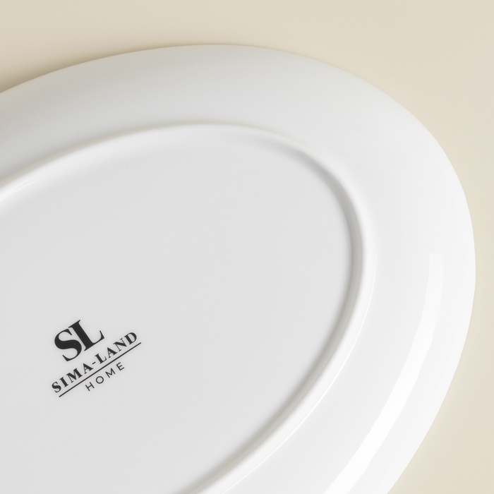 Тарелка для подачи SL Home «Каскарон», 25,4×18,5×2,5 см, овальная, костяной фарфор, белая Тарелка для подачи SL Home «Каскарон», 25,4×18,5×2,5 см, овальная, костяной фарфор, белая