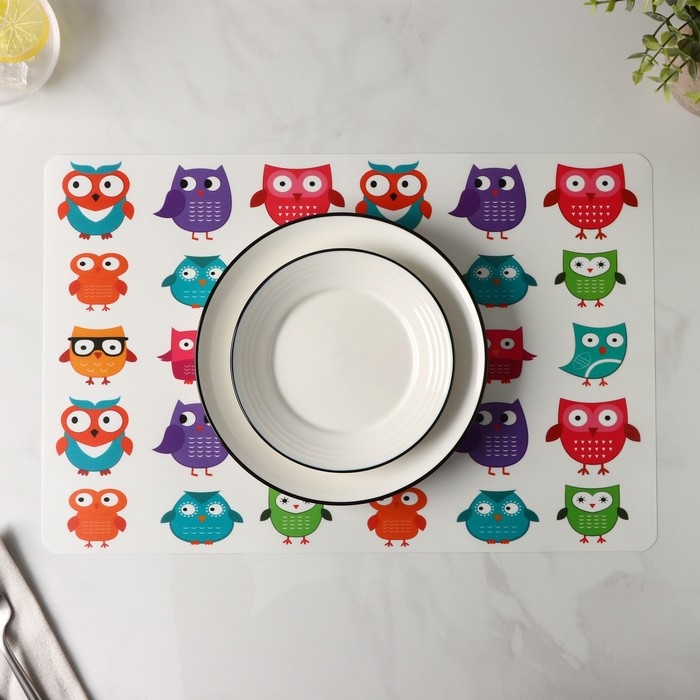 Салфетка сервировочная на стол «Совы», 42×27 см Салфетка сервировочная на стол «Совы», 42×27 см
