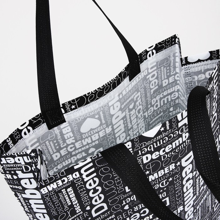 Сумка хозяйственная без застёжки, цвет чёрный/белый Сумка хозяйственная без застёжки, цвет чёрный/белый