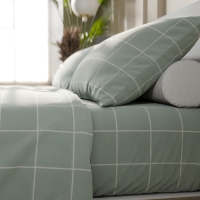 Постельное бельё Этель евро "Клетка" цвет оливковый 200х215, 220х240, 50х70-2 шт, бязь, 125 г/м2