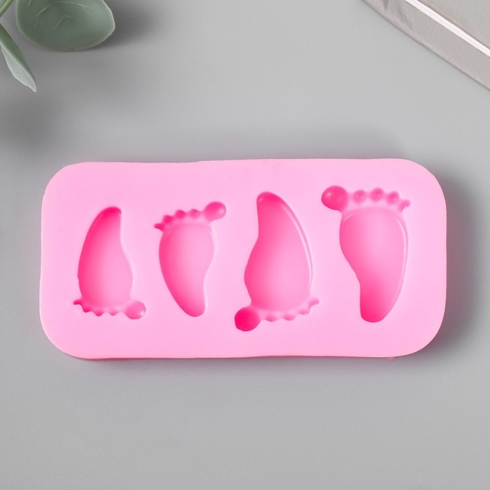 Молд силикон Молд силикон "Следы маленьких ножек" 4 предмета 1х8х3,5 см