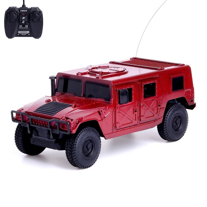 Джип радиоуправляемый «Хамер», свет, работает от батареек, 1:18, цвет бордовый Джип радиоуправляемый «Хамер», свет, работает от батареек, 1:18, цвет бордовый