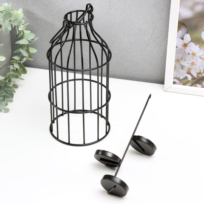 Подсвечник металл 3 свечи "Бутыль" чёрный 21х10х10 см