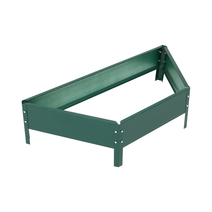 Клумба оцинкованная «Трапеция», d = 100 см, высота бортика 15 см, зелёная, Greengo Клумба оцинкованная «Трапеция», d = 100 см, высота бортика 15 см, зелёная, Greengo