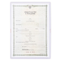 Папка для свидетельства о рождении &laquo;Первый документ&raquo;, А5.