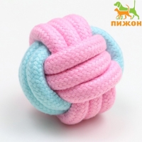 Мячик из каната, 6 см, мятный/розовый Мячик из каната, 6 см, мятный/розовый