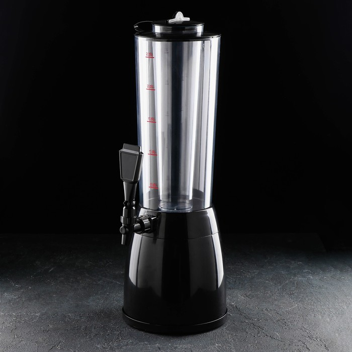 Башня пивная с ёмкостью для льда &laquo;Меркурий&raquo;, 2,5 л, цвет чёрный