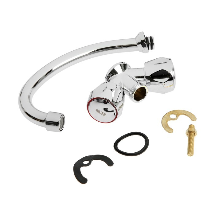 Смеситель для кухни ZEIN Z80102, двухвентильный, кран-букса латунь 1/2 Смеситель для кухни ZEIN Z80102, двухвентильный, кран-букса латунь 1/2", без подводки, хром