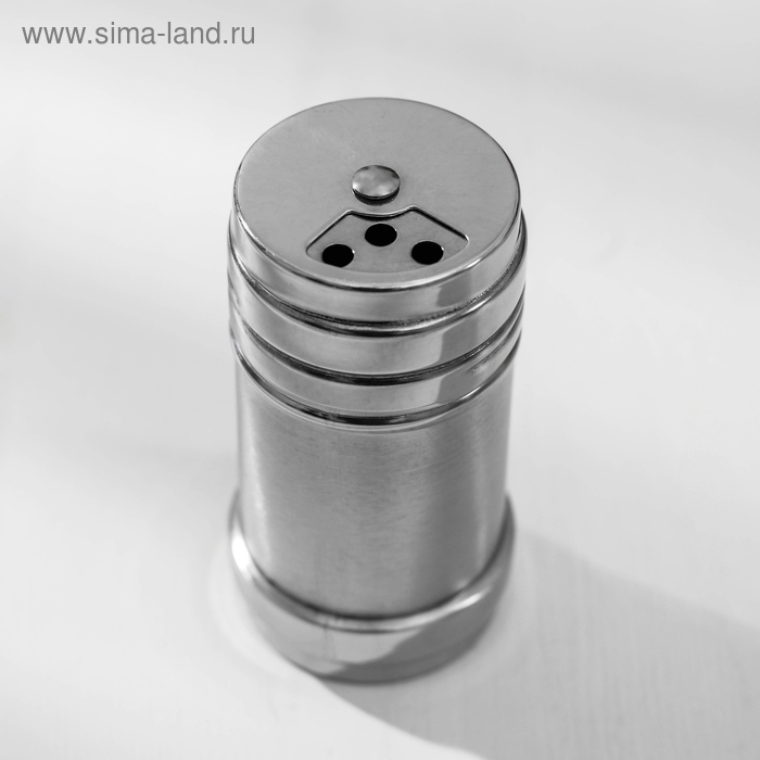 Солонка из нержавеющей стали &laquo;Металлик&raquo;, 120 мл, 4,3&times;8 см, цвет серебряный