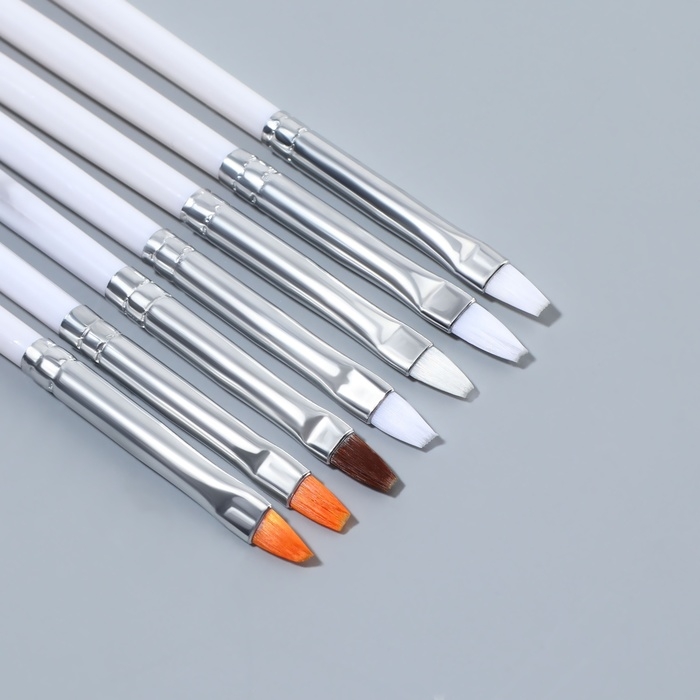 Набор кистей для наращивания и дизайна ногтей, 15 шт, цвет белый Набор кистей для наращивания и дизайна ногтей, 15 шт, цвет белый