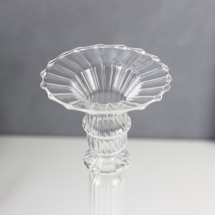 Подсвечник стекло на 1 свечу Подсвечник стекло на 1 свечу "Аверон" прозрачный 30х7,5х7,5 см